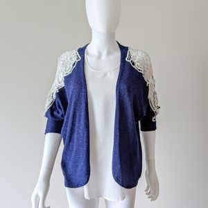 Ricki's Lace Cold Shoulder Cardigan Sweater